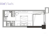 万科金域国际_1室1厅1卫 建面35平米