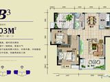 荣锦圆梦苑_3室2厅1卫 建面103平米