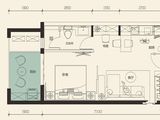 华盛大运城_1室1厅1卫 建面53平米