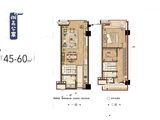 运河一号_2室2厅2卫 建面45平米