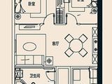 耶鲁时区_2室2厅1卫 建面96平米