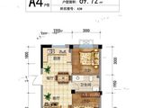 德泰柳岸新筑_2室2厅1卫 建面69平米