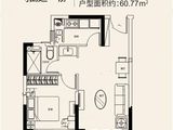 武汉恒大文化旅游城_1室2厅1卫 建面60平米