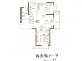 明天香槟花园_2室2厅1卫 建面80平米