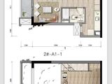 电建地产洺悦府_2号楼A1户型 建面52平米