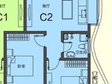 领海世界岛一期_2室1厅1卫 建面76平米