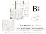 金象泰凤栖台_3室2厅1卫 建面90平米