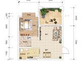 长青森林康养度假区_1室2厅1卫 建面48平米